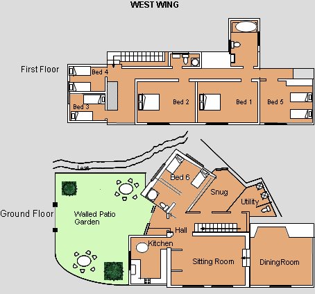 Floor plan of The West Wing Cottage