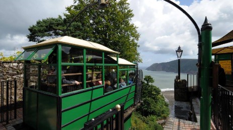 At the top of the Lynton & Lynmouth funicular railway