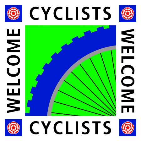 Cyclists Welcome sign